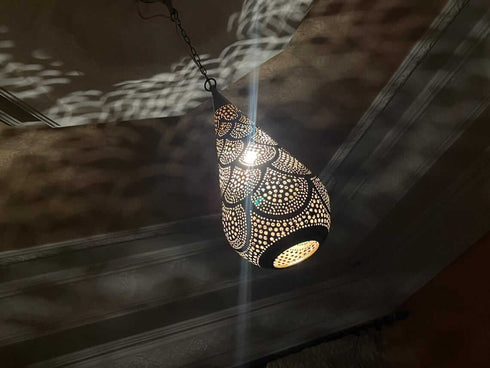 Elegant Handmade Moroccan Brass Pendant Light – Vintage Charm (PL 1063)